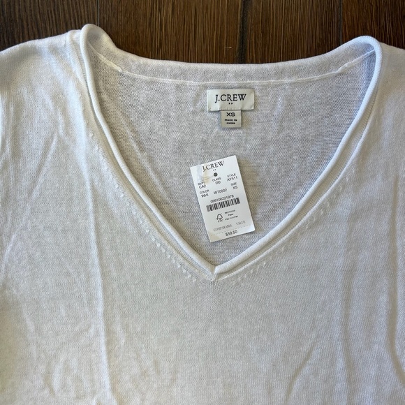 🆕 J.Crew linen blend White sweater SZ XS - Picture 2 of 6